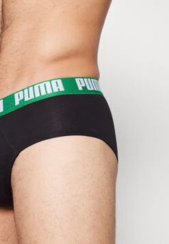 Puma Basic Brief 2 Pack - Briefs - Black/Green -Best Clothing Store 23eb8e37a36d439098560ada5d3454bb