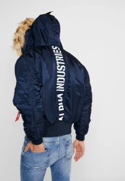 Alpha Industries Hooded Custom - Winter Jacket - Rep Blue -Best Clothing Store 29c462672df14e12acd540947947b7b5