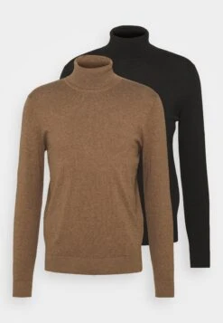 Pier One 2 Pack - Basic Turtleneck - Jumper - Black/Mottled Brown -Best Clothing Store 3122488e084f414d9b220d1f3fd8aecc