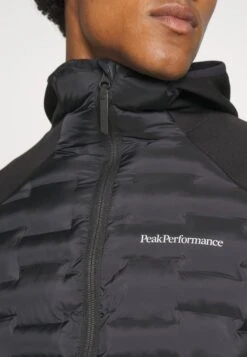 Peak Performance Argon Hybrid Hood - Fleece Jacket - Black -Best Clothing Store 316375422f9b4e3695ed6f7d8a3ff497