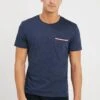 Pier One Basic T-Shirt - Mottled Dark Blue