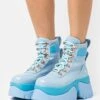 KOI FOOTWEAR Melanie Martinez Crybaby Platform Boots - Platform Ankle Boots - Blue