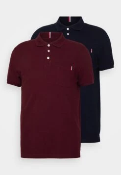 Pier One 2 Pack - Polo Shirt - Blue/Bordeaux -Best Clothing Store 596d0de14dc04a10bc9519206e472b35