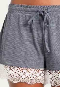 Anna Field Sarah Short Pj Set- Pyjama Set - Off-White/Dark Blue -Best Clothing Store 6f89a2a5cdf84a3c8c843968bd01c00e