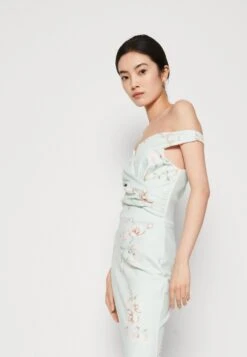 Wal G Wedding Kai V Neck Print Maxi - Occasion Wear - Sage Green -Best Clothing Store 7d78cfd2e1be438d8740d0dce1404732