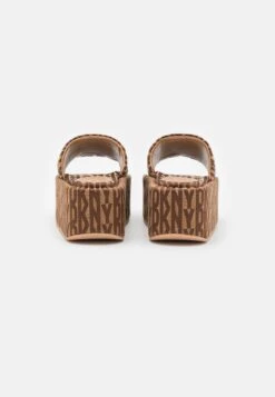 DKNY Vyra Platform Slide - Heeled Mules - Saddle/New Nude -Best Clothing Store 8034dc27213748d181ccd2b9bd5dc915