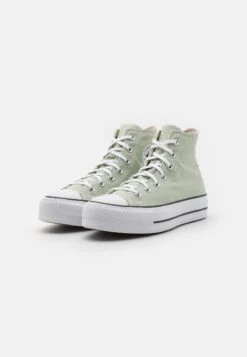 Converse Chuck Taylor All Star Lift Platform Seasonal Color - High-Top Trainers - Summit Sage/White/Black -Best Clothing Store 8387bdc4c889454d8b02db60da3446df