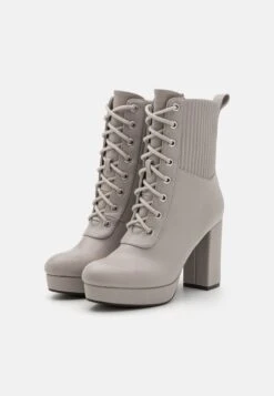 Anna Field High Heeled Ankle Boots - Grey -Best Clothing Store 8518b611ad244e06b8c77fb9c36e5f0f