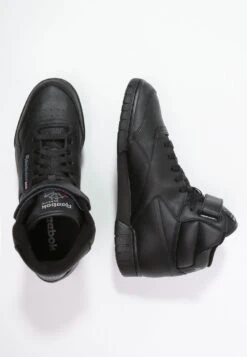 Reebok Classic Ex-O-Fit Leather Shoes - High-Top Trainers - Black -Best Clothing Store 8f990253c2f04a2399b9173418710bbd