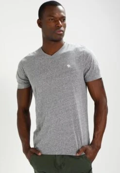 Abercrombie & Fitch Vneck 3 Pack - Basic T-Shirt - White/Black/Grey -Best Clothing Store 9973a057bf084093a533ae70a3fe0f9d