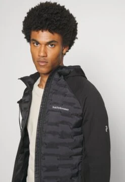 Peak Performance Argon Hybrid Hood - Fleece Jacket - Black -Best Clothing Store a9afe29d7686485194404dd65d97f1eb