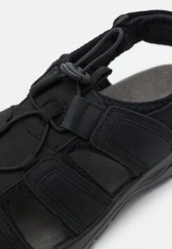 Pier One Leather - Walking Sandals - Black -Best Clothing Store ab894321bfec480fbf3db5c6bf0d1f1f