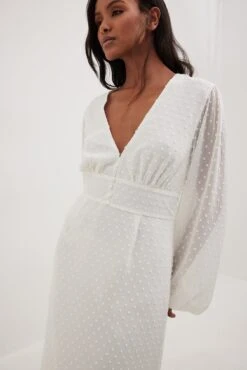 NA-KD Balloon Sleeve Button Detail Dress - Maxi Dress -Best Clothing Store b8635e3560804dcd9eb56708fb0bc93a