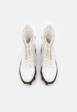 KOI FOOTWEAR Silent Screams Platform Boots - Platform Ankle Boots - White -Best Clothing Store cb6e39663f004a88be44650c44bbbfeb