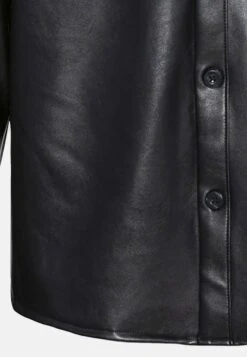 YOURTURN Unisex - Faux Leather Jacket - Black -Best Clothing Store cb82c7c791af41c49e28fe3f20256a3d