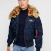 Alpha Industries Hooded Custom - Winter Jacket - Rep Blue