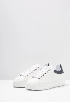 Emporio Armani Trainers - Optical White/Navy -Best Clothing Store db1f23630c434efb90e1ee7f6363cf9a