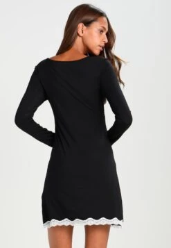 Anna Field Heidi Long Sleeves Viscose Nightdress - Nightie - Black -Best Clothing Store dbbb3ef60df3468092f7b21fde501e66