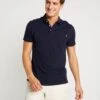 Pier One Tricolore Trim- Polo Shirt - Dark Blue