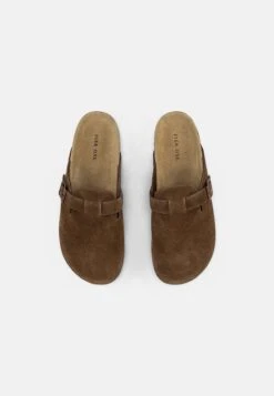 Pier One Leather Unisex - Slippers - Brown -Best Clothing Store e81ec10b1baa426098f203c956f22c98