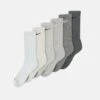 Nike Performance Everyday Plus Cush Crew Unisex 6 Pack - Sports Socks - Iron Grey/Flat Pewter/Light Iron Ore/Light Smoke Grey/Light Bone/Photon Dust
