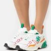 Tory Burch Good Luck Tech Trainer - Trainers - New Ivory/Green/Orange