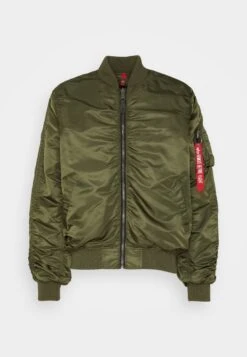 Alpha Industries Ma-1 Puckered - Bomber Jacket - Dark Olive -Best Clothing Store fb8309799ae5419db56830cd063e6c1b